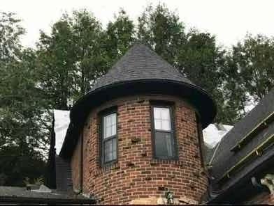 Turret roof using architectural shingles in Bluefield, WV